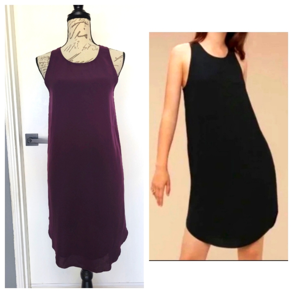 Aritzia Wilfred Sebatier Exposed Zip Back Deep Purple Mini Dress S LIKE NEW